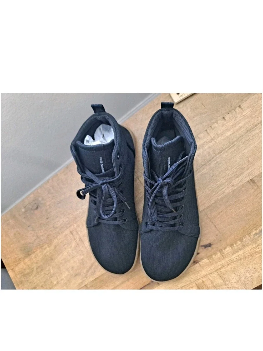 Eco Friendly  Black High Tops Knit Unisex Urban Comfort Feelground Sneakers 12